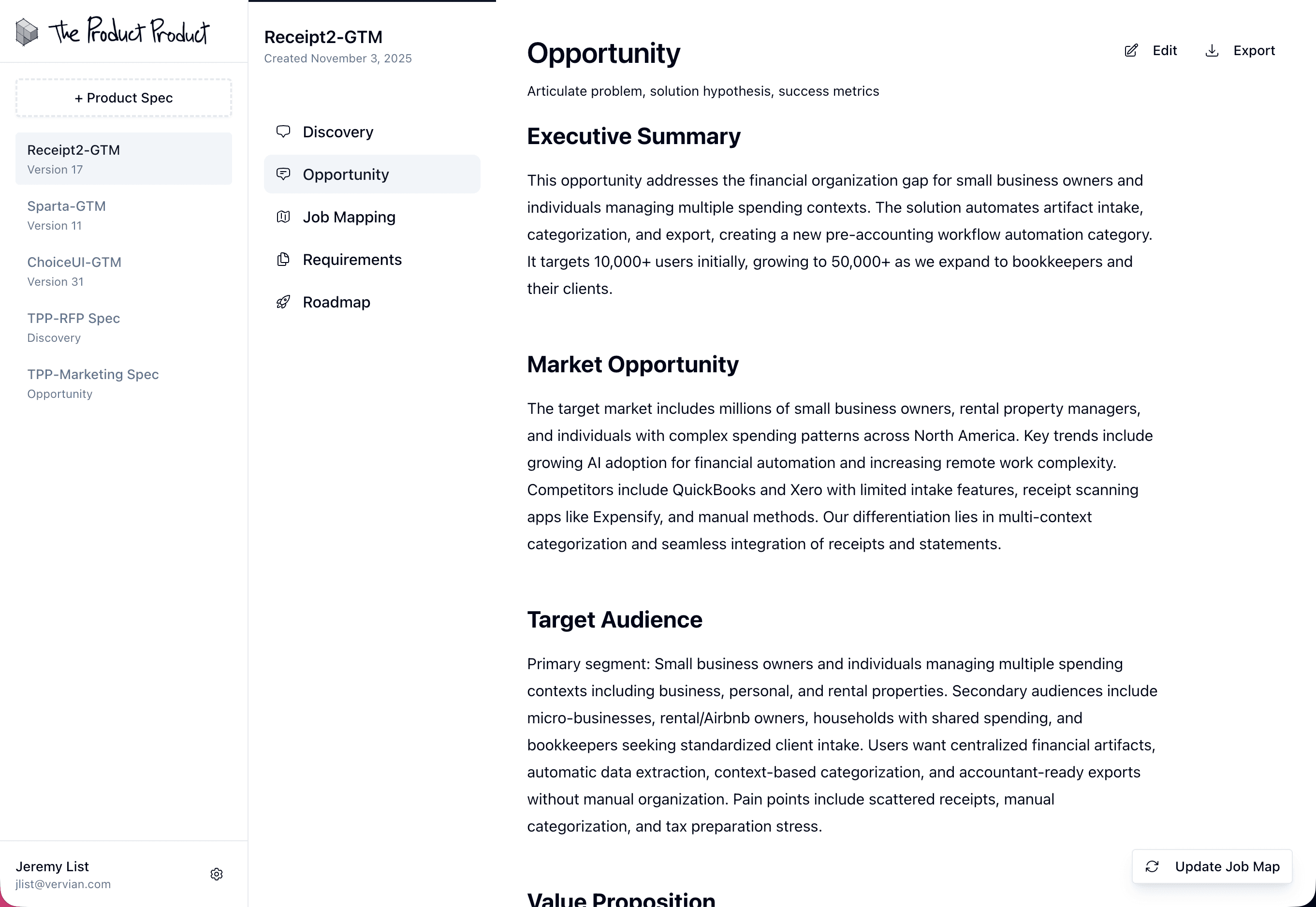 The Product Product Interface